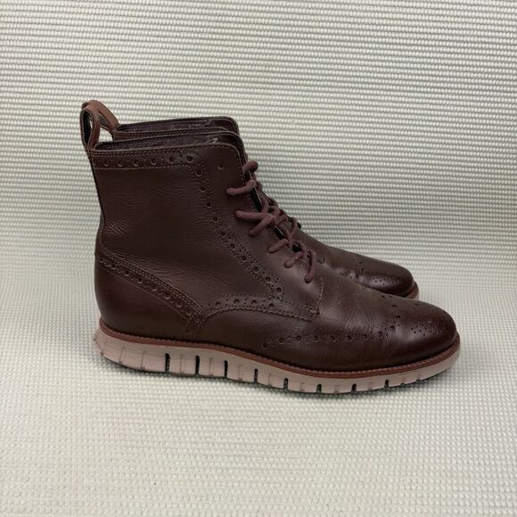 Cole Haan Wingtip Boots Leather Men’s 9M C23300 H17 Water Resistant Brown - Picture 1 of 10
